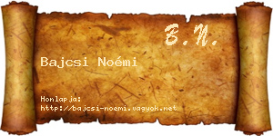 Bajcsi Noémi névjegykártya